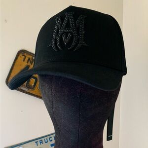 AMIRI Black Embellished Logo Cap